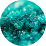 Closeup of turquoise-colored crystals